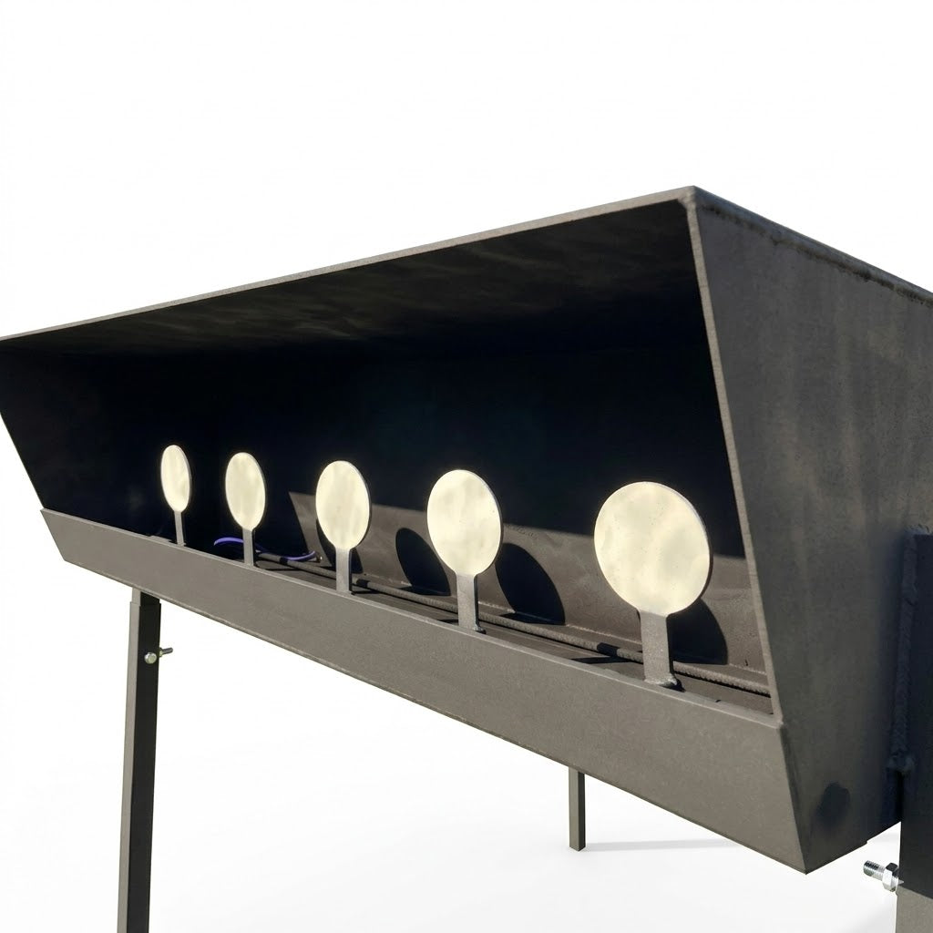 Gong de tir, Rack TAR 22Lr, à relevage par cable, pieds inclus et carter de protection, idéal indoor