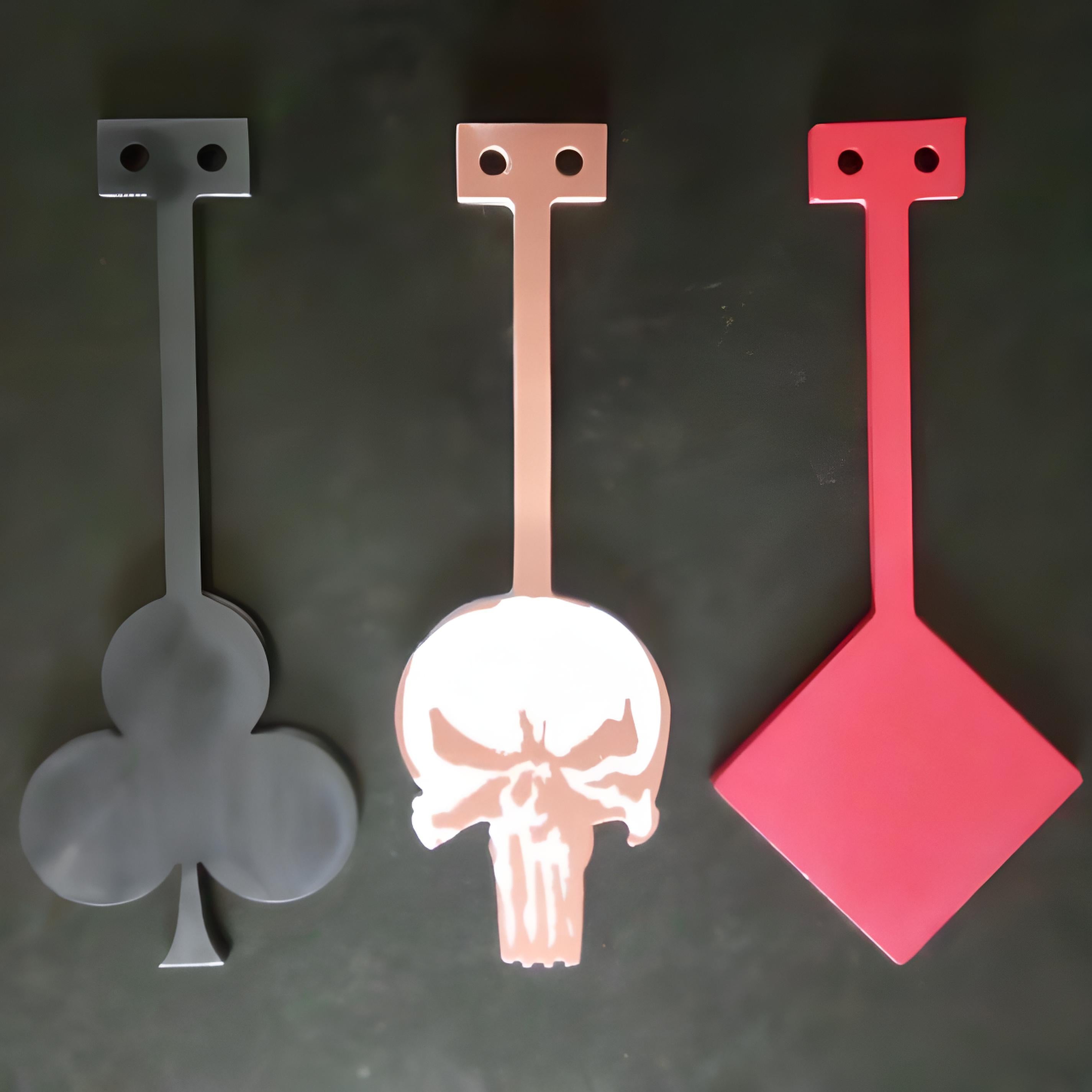 5 Gongs "POKER D'AS", tous calibres, funshoot