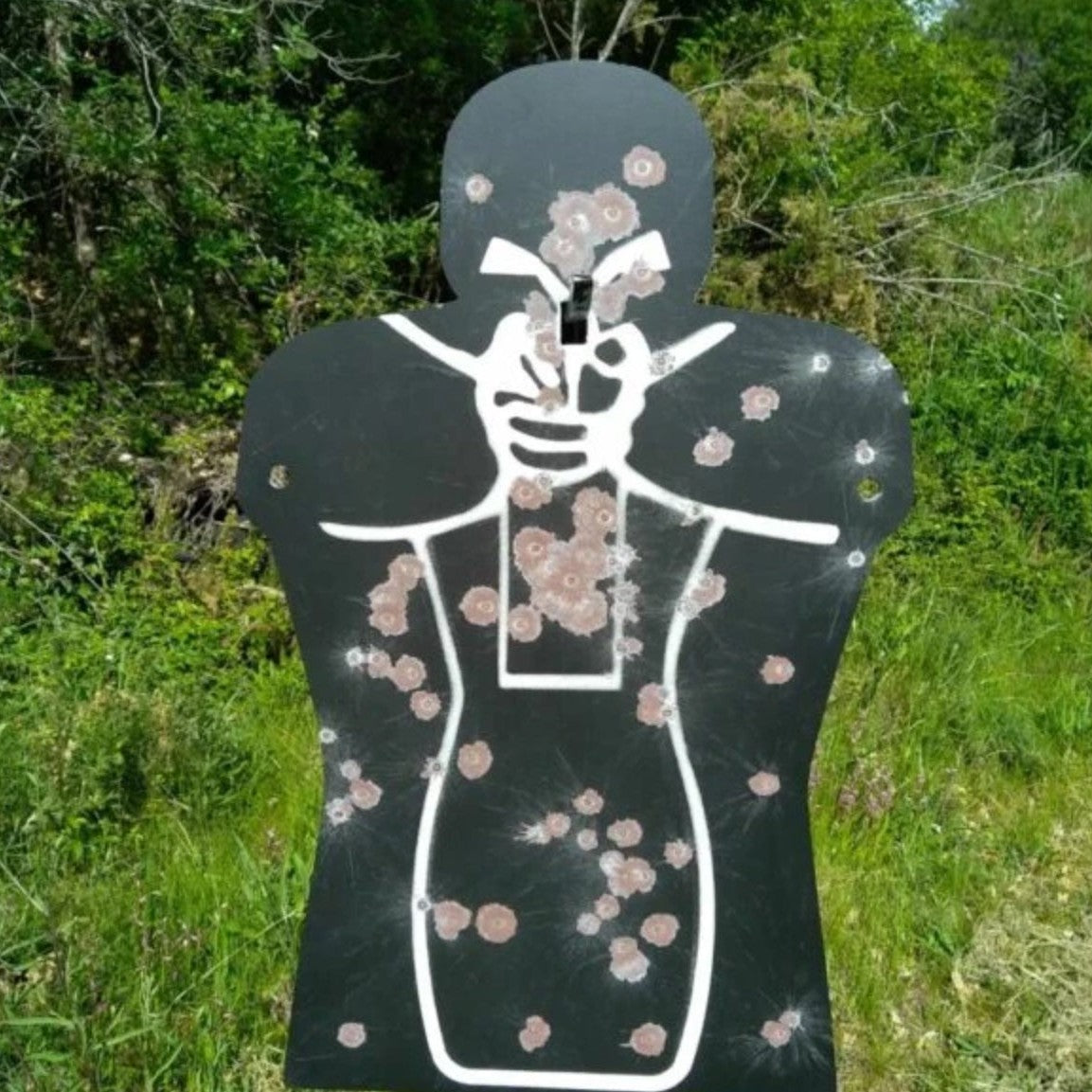 Gong de tir "CNT5", silhouette sur pied + pochoir métal inclus