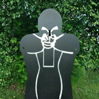Gong de tir "CNT5", silhouette sur pied + pochoir métal inclus | Arme de Poing