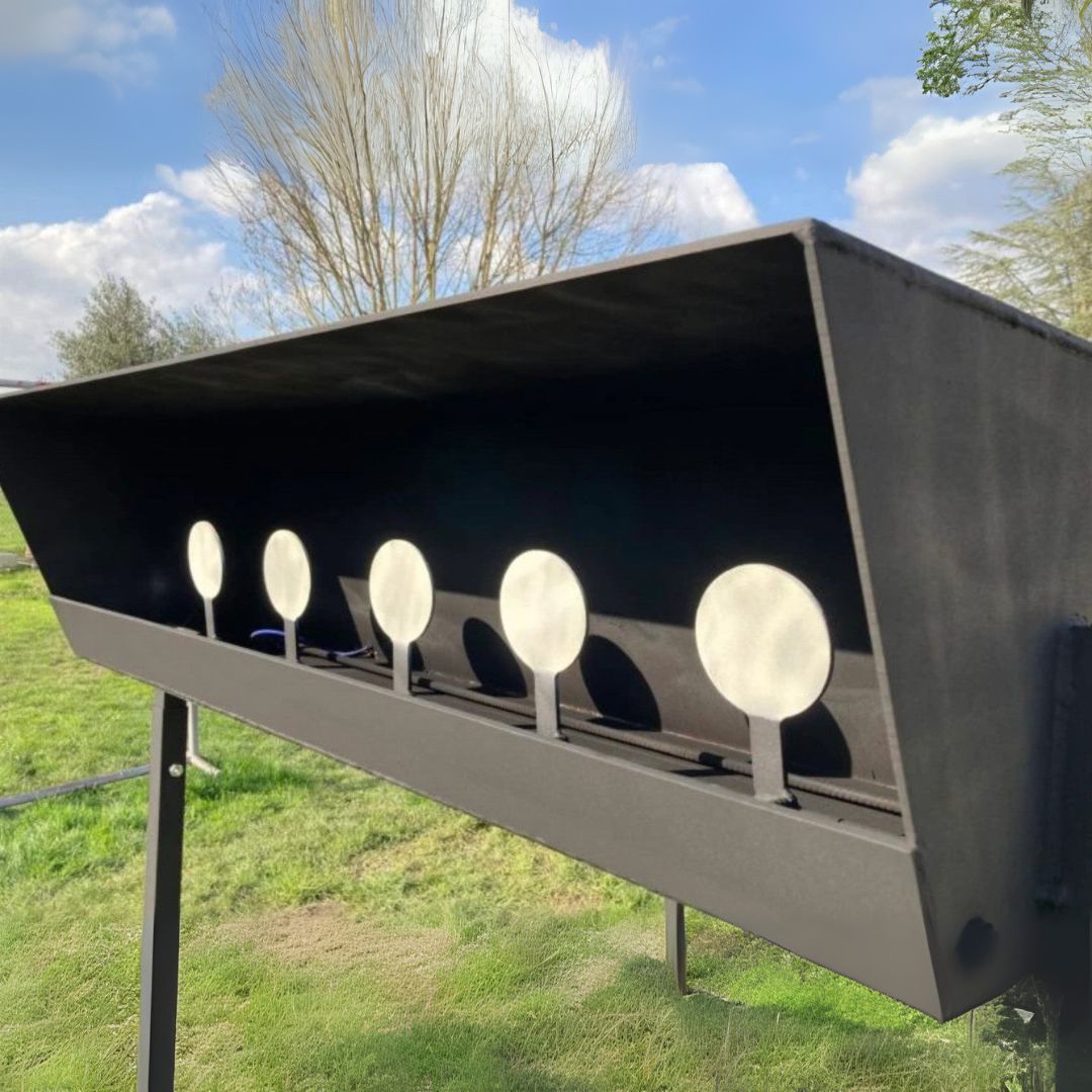 Gong de tir, Rack TAR 22Lr, à relevage par cable, pieds inclus et carter de protection, idéal indoor