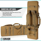 SAVIOR EQUIPMENT, DOUBLE RIFLE BAG GUN - W/ BACKPACK STRAP, TAN, 42'' LONGSAVIOR