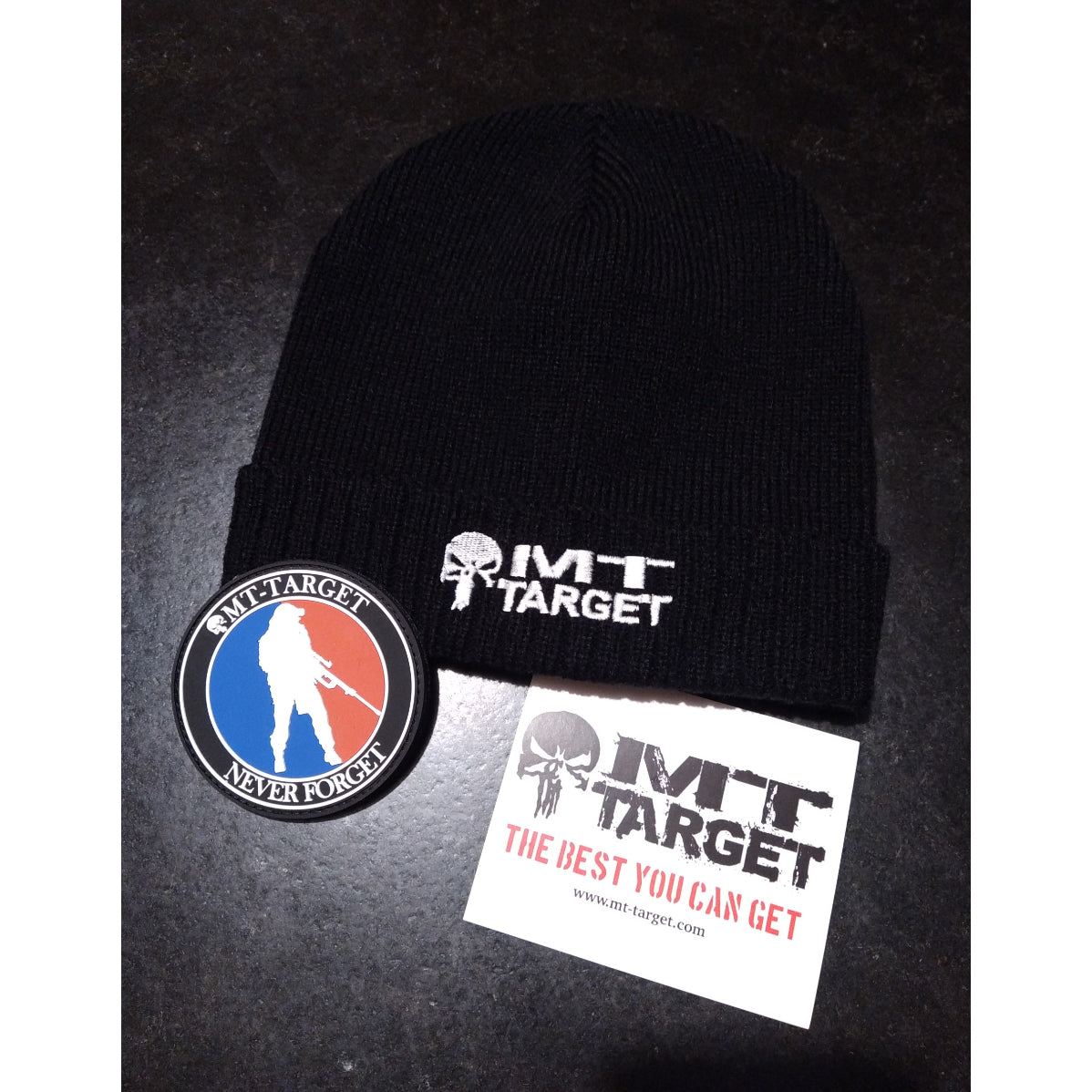 BONNET EN LAINE POLAIRE, BRODES "MT-TARGET"