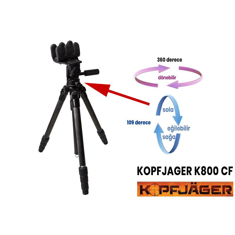 Trepied "KJI"  K800, "Carbon" avec "reaper grip" inclus