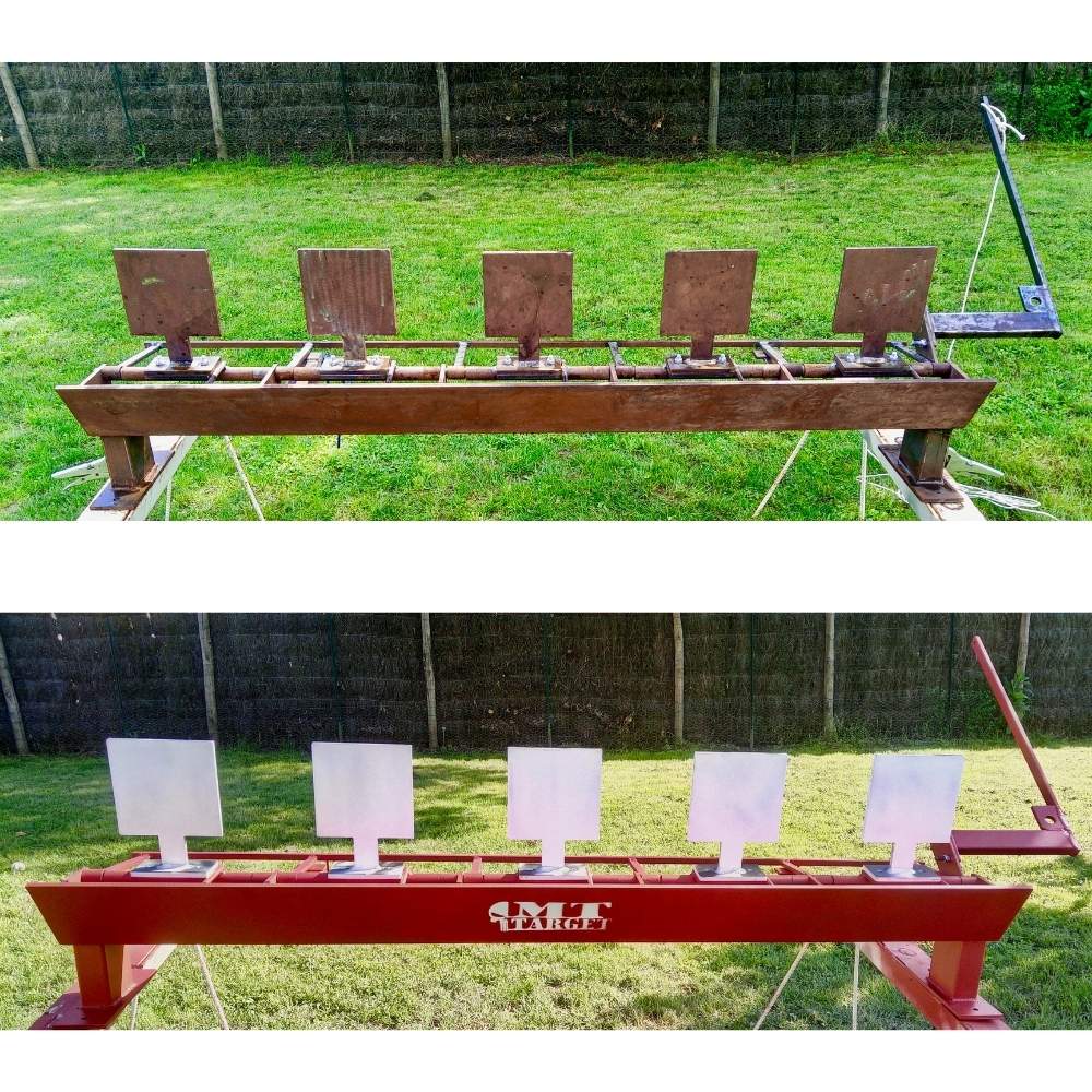 "RACK TAR", 5 gongs 200x200x12, tous calibres armes de poing, à relevage par corde